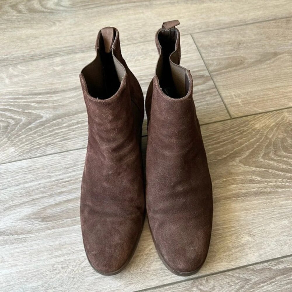 Ralph Lauren Brown Suede Leather Wedge Ankle Boots - Picture 3 of 13